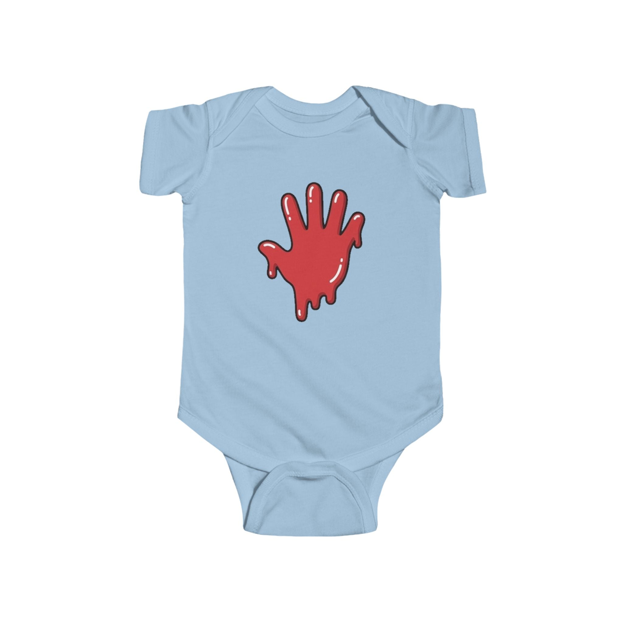 The Slime Shop Infant Fine Jersey Bodysuit — Light Blue / Red Slime In 5