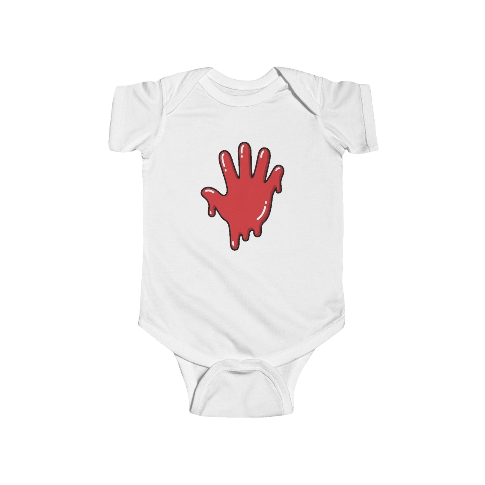 The Slime Shop Infant Fine Jersey Bodysuit — Light Blue / Red Slime In 5