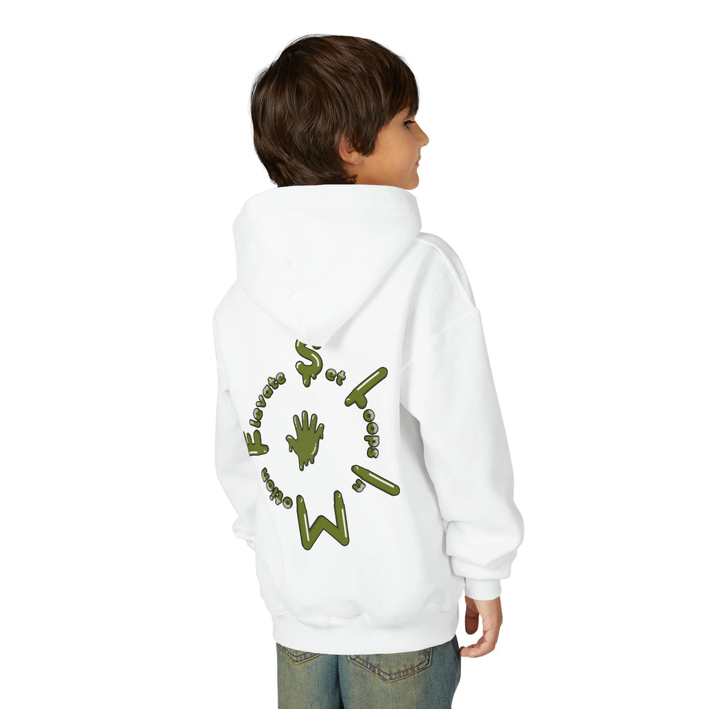 The Slime Shop Youth Hoodie — Red / Army Green Slime $