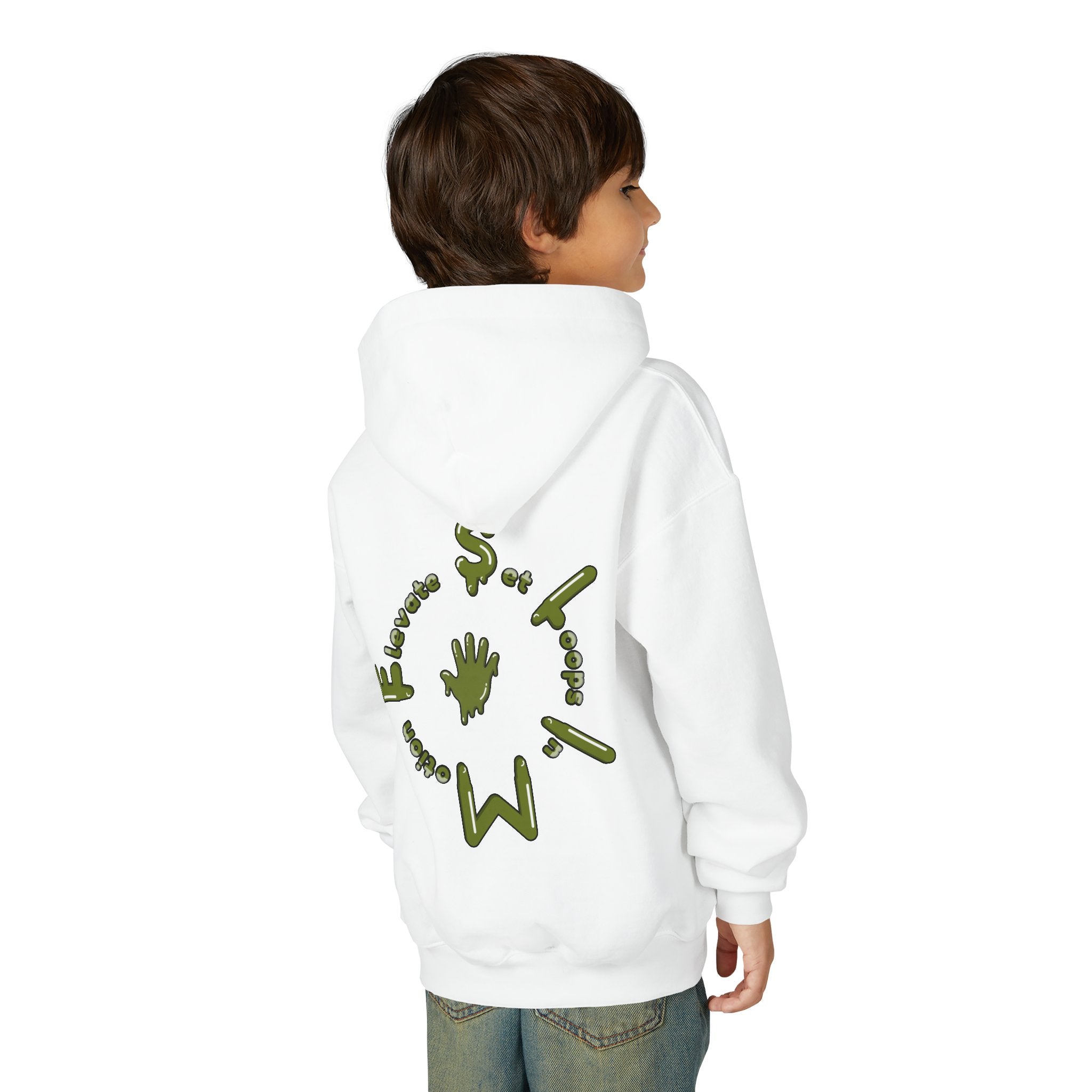 The Slime Shop Youth Hoodie — Red / Army Green Slime $