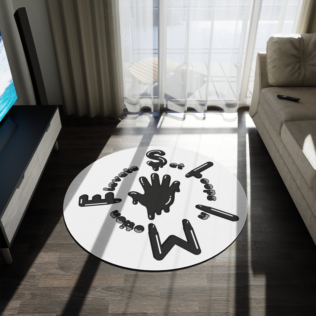 The Slime Shop Round Rug — Hand & Ring (Black) II