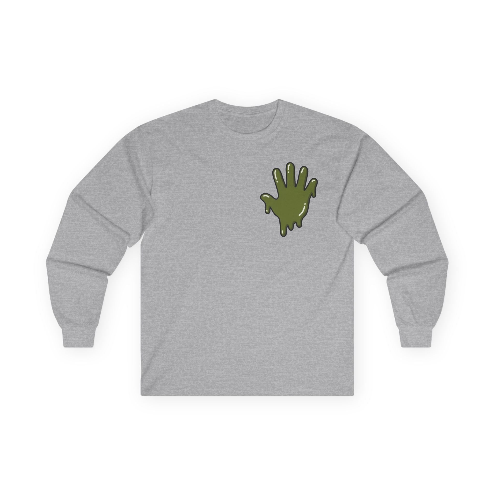 The Slime Shop Ultra Cotton Long-Sleeve — White / Olive Slime In 5