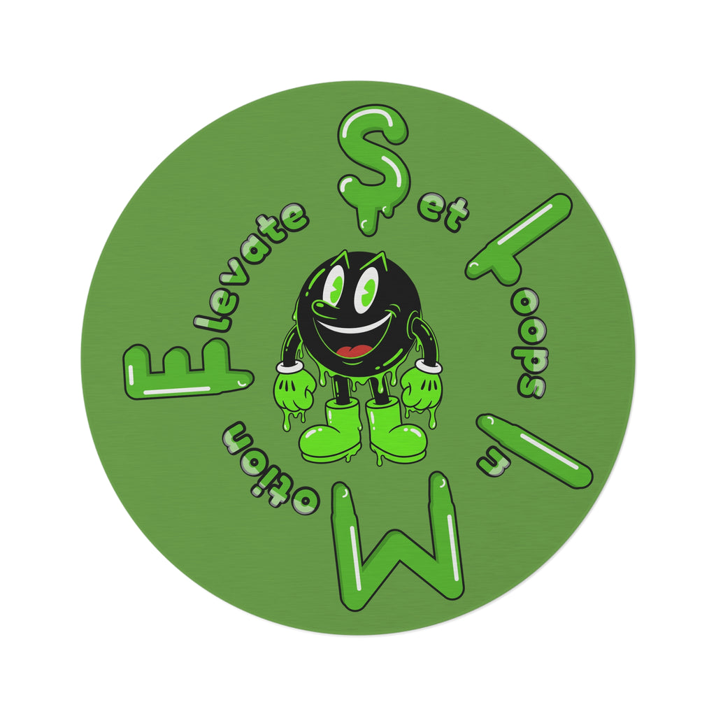 The Slime Shop Round Rug — Slimeman & Ring (Green) III