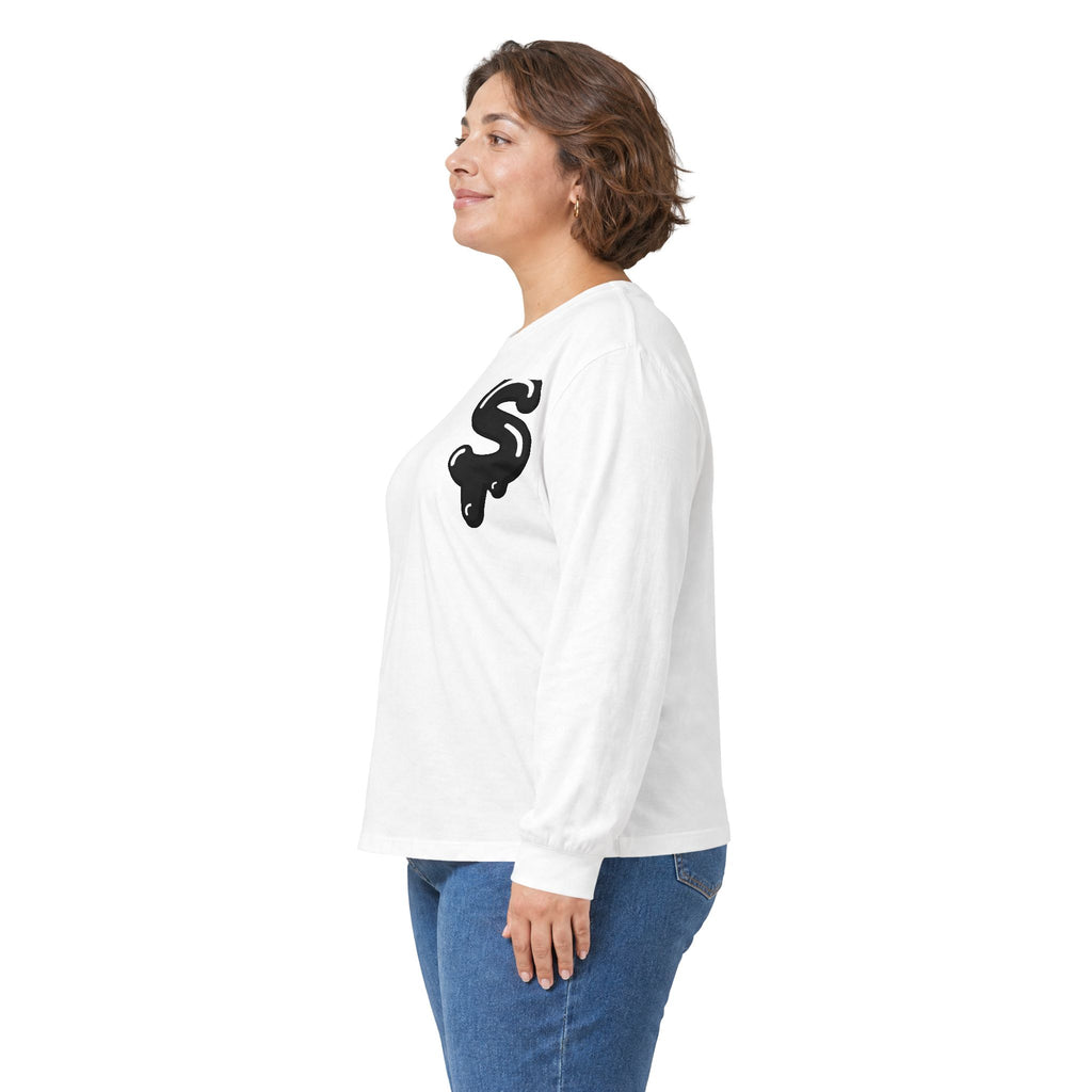 The Slime Shop Ultra Cotton Long-Sleeve — White / Black Slime $