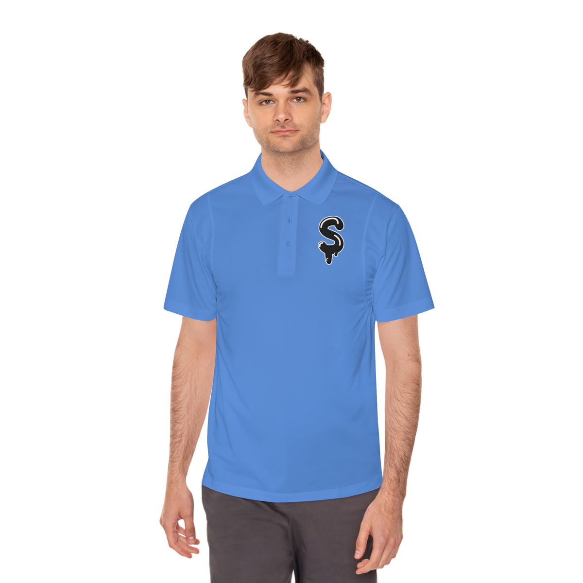 Men's Black Slime Sircle Sport Polo Shirt