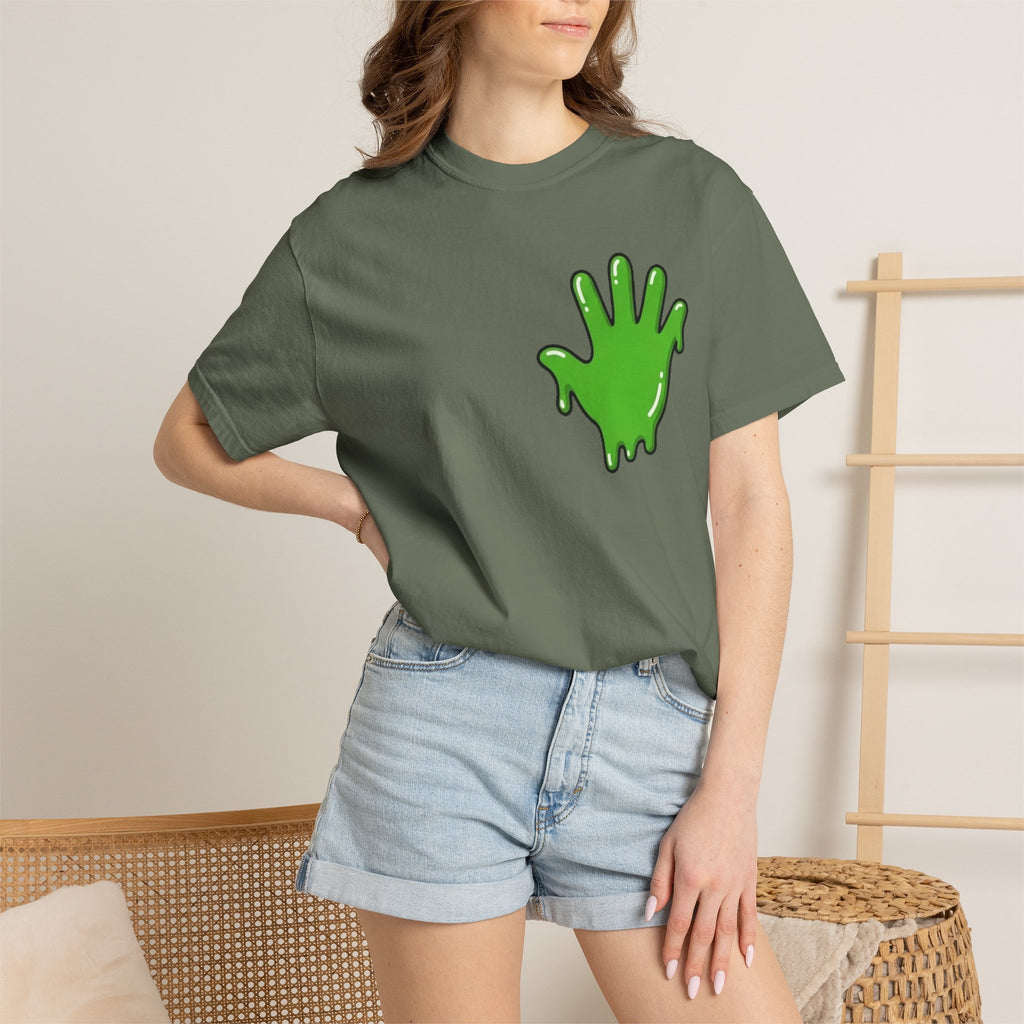 The Slime Shop Signature Tee — White / Green Slime In 5