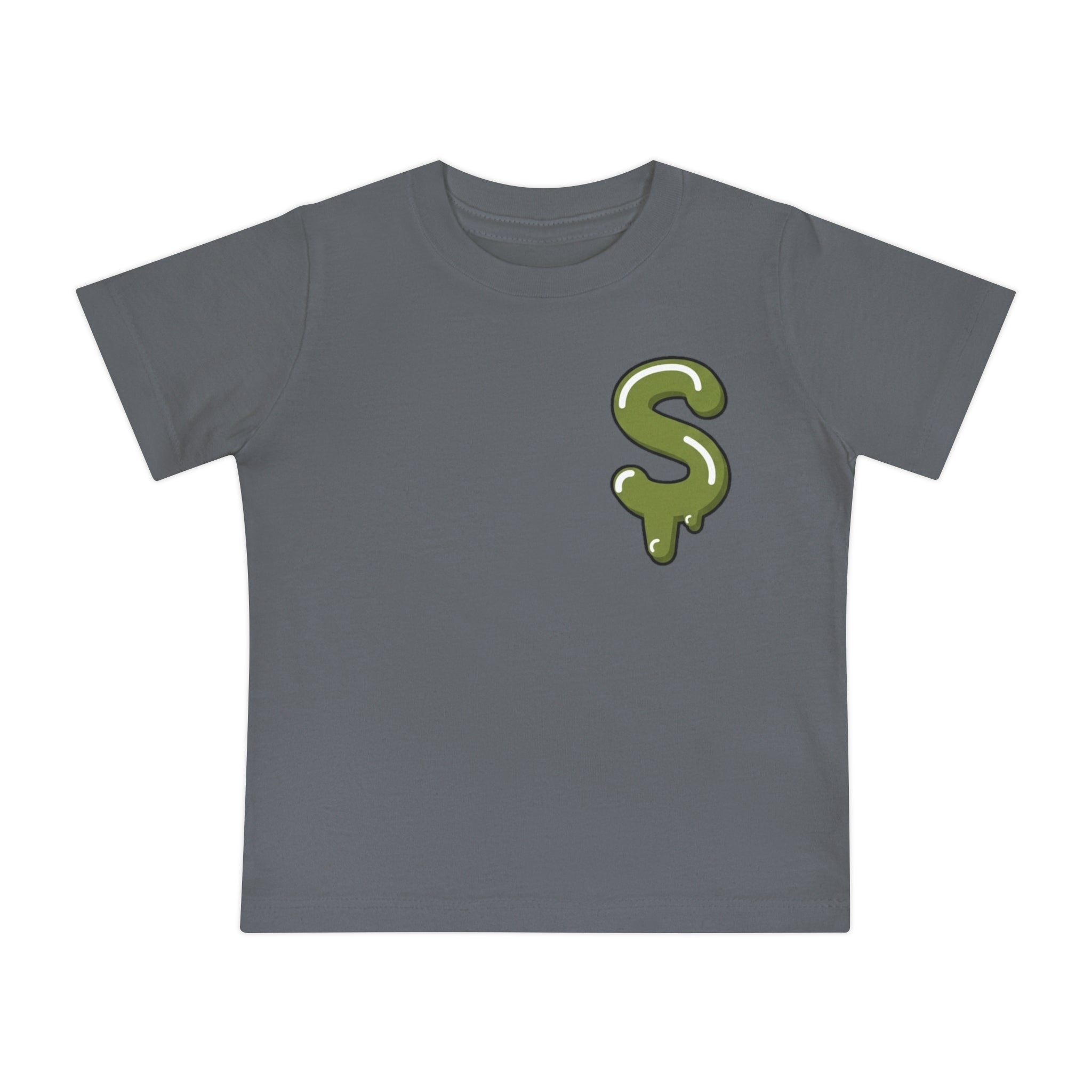 The Slime Shop Baby Tee — Asphalt / Green Slime Sircle