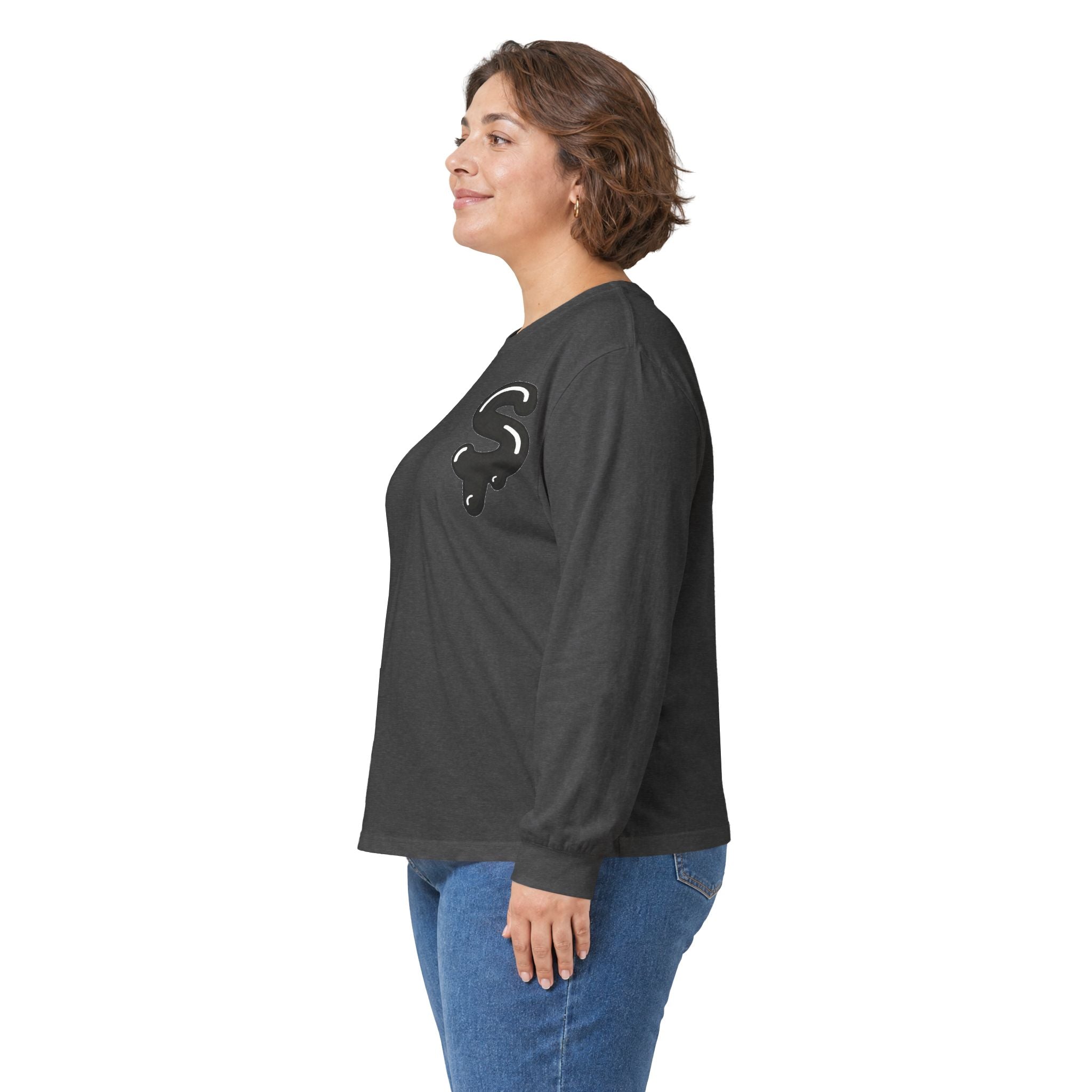 The Slime Shop Ultra Cotton Long-Sleeve Tee — Irish Green / Black Slime Sircle