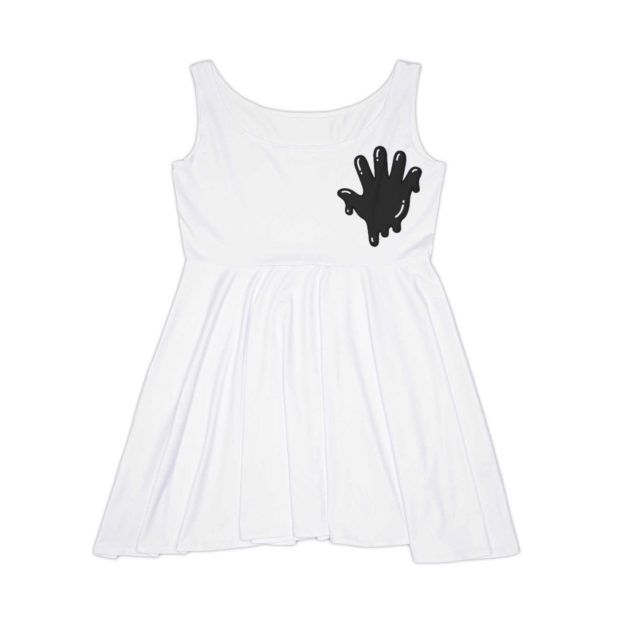 The Slime Shop Women's Skater Dress — White / Black Slime In 5