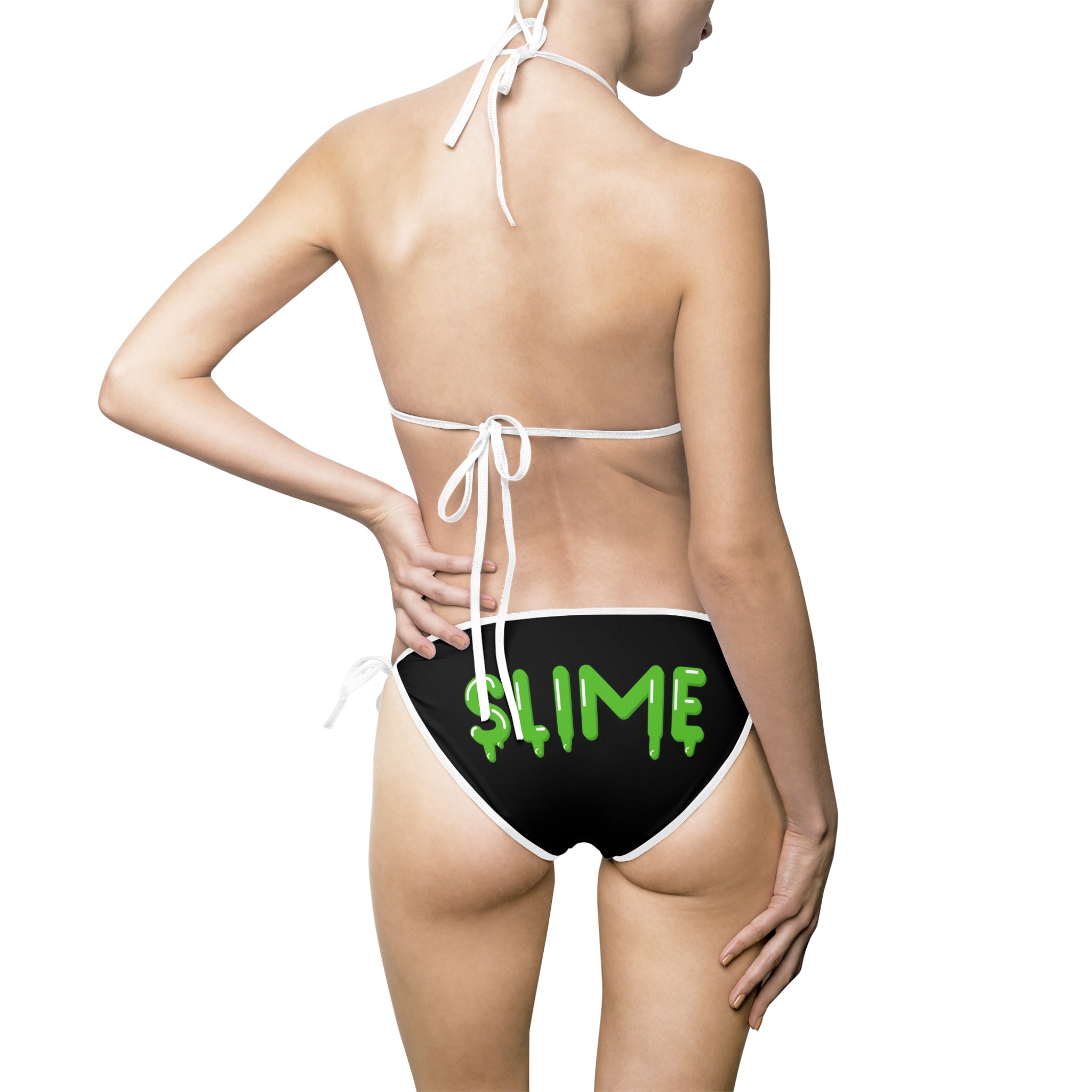 The Slime Shop Women's Bikini Swimsuit — Black / Green Slime $ (+ Slime In 5 hand)