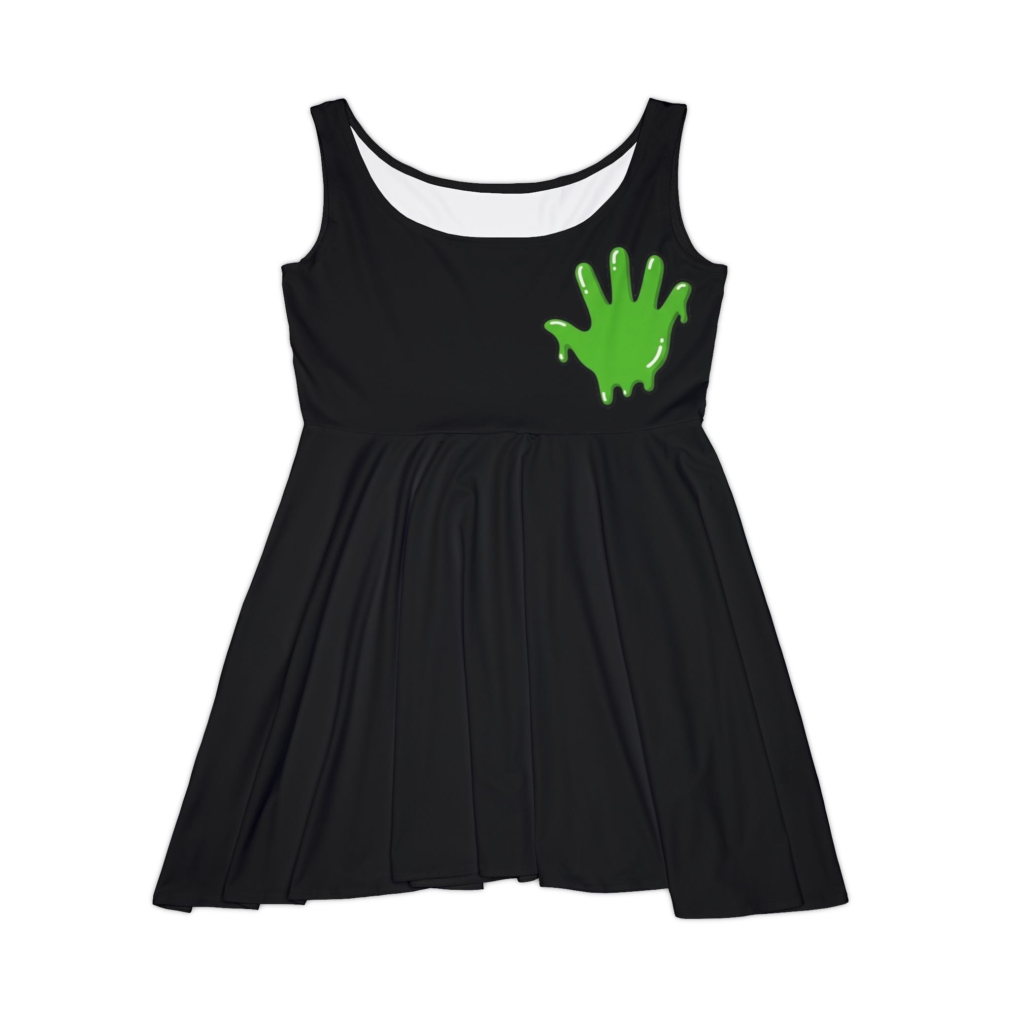 The Slime Shop Women's Skater Dress — Black / Green Slime In 5