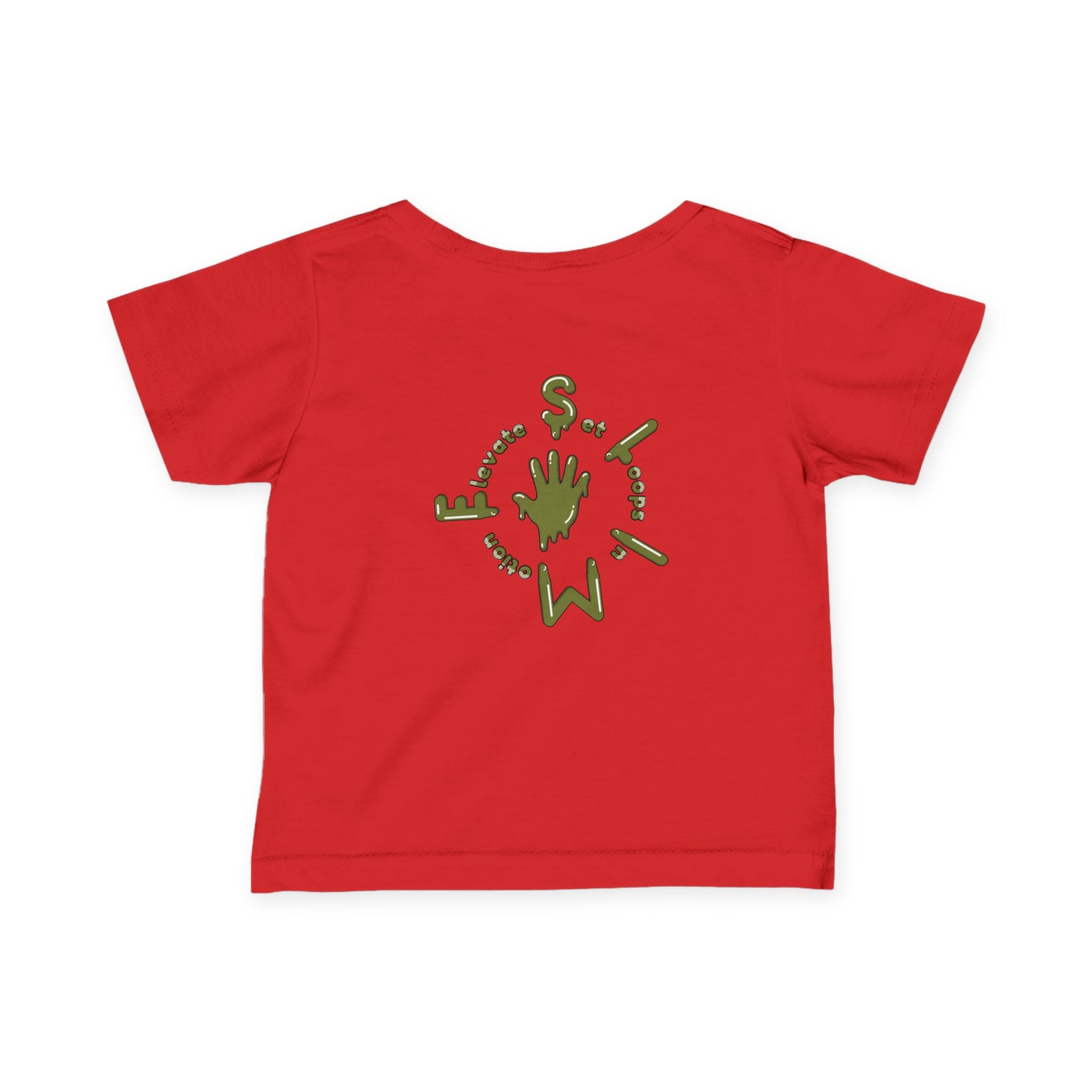The Slime Shop Infant Fine Jersey Tee — Black / Military Green Slime Sircle