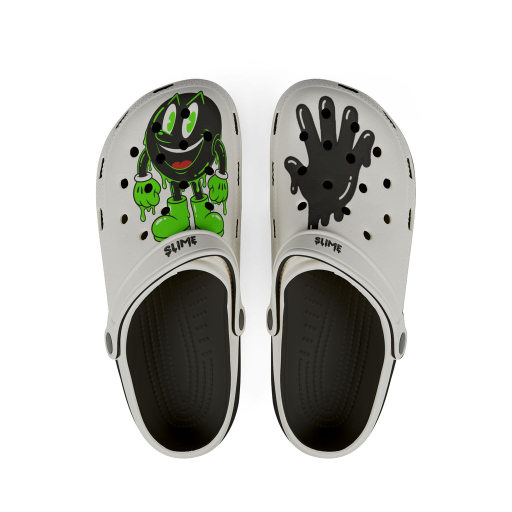 The Slime Shop EVA Foam Clogs — White / Black Slime In 5