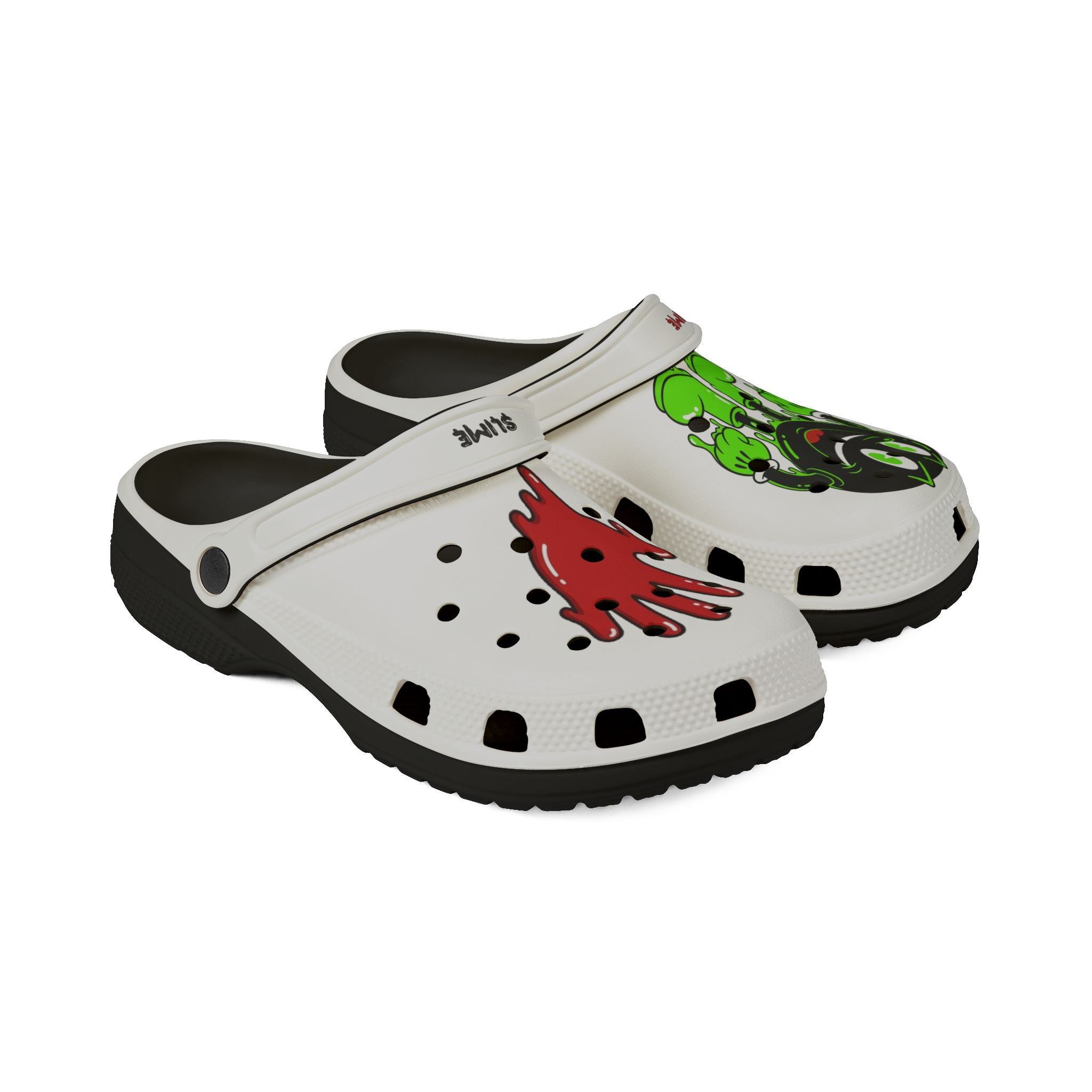 The Slime Shop EVA Foam Clogs — White / Red Slime In 5