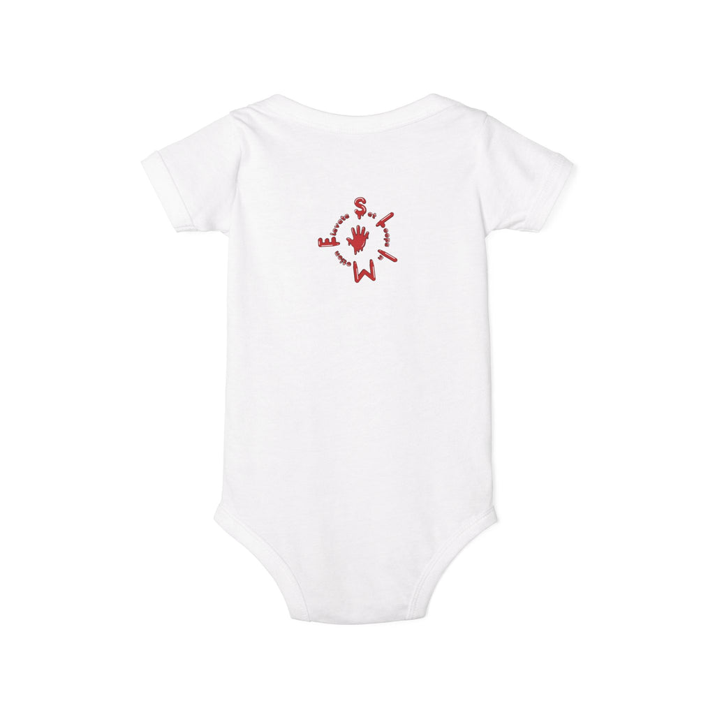 The Slime Shop Infant Jersey One Piece — Navy / Red Slime $