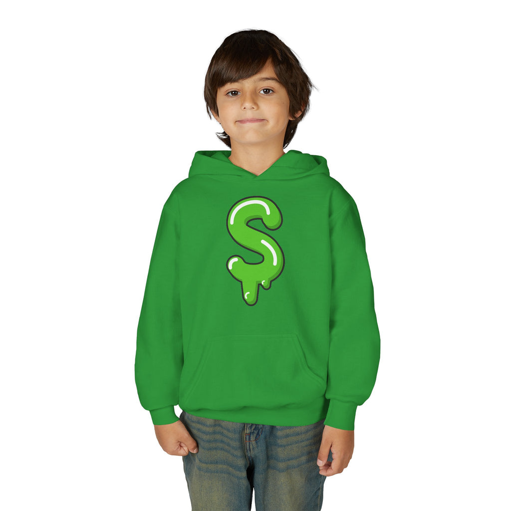 The Slime Shop Youth Hoodie — Carolina Blue / Green Slime $