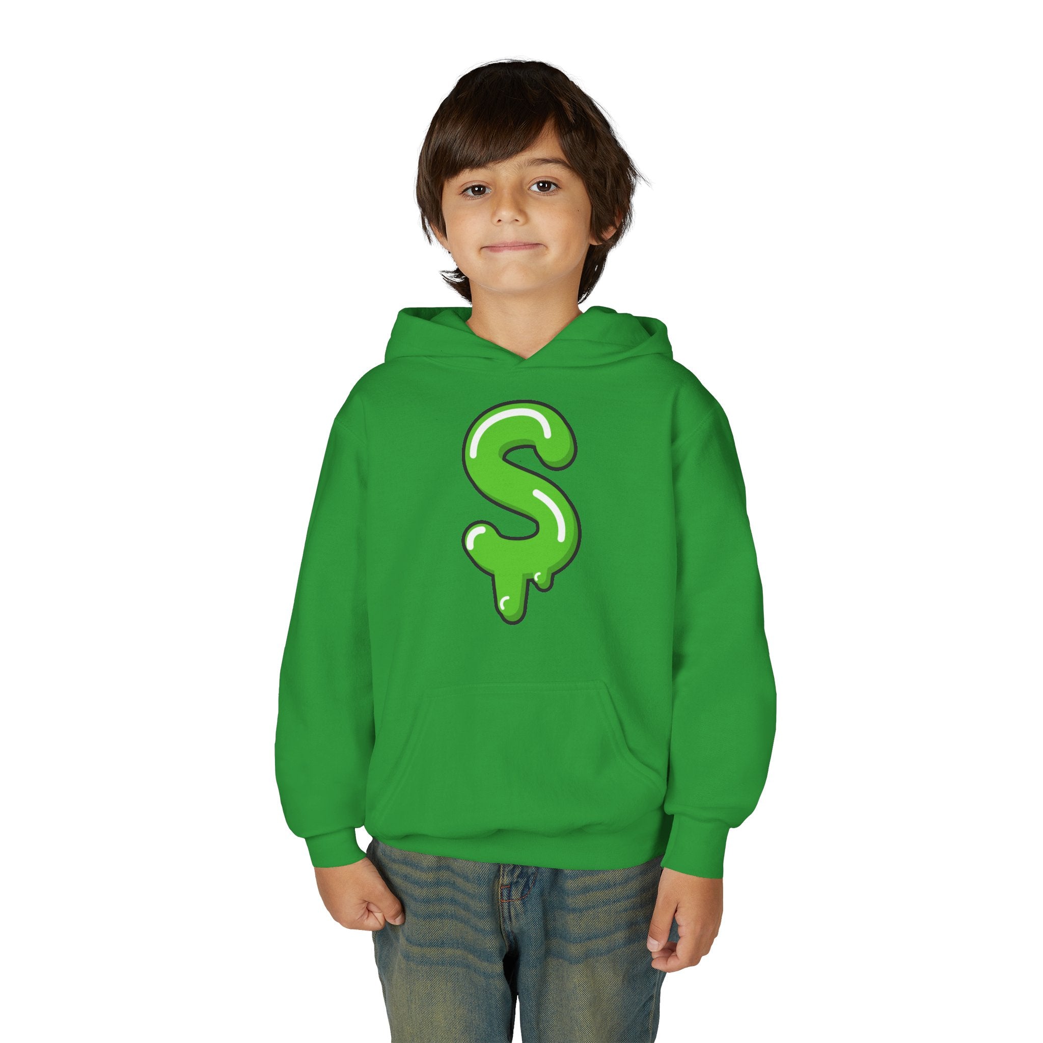 The Slime Shop Youth Hoodie — Carolina Blue / Green Slime $