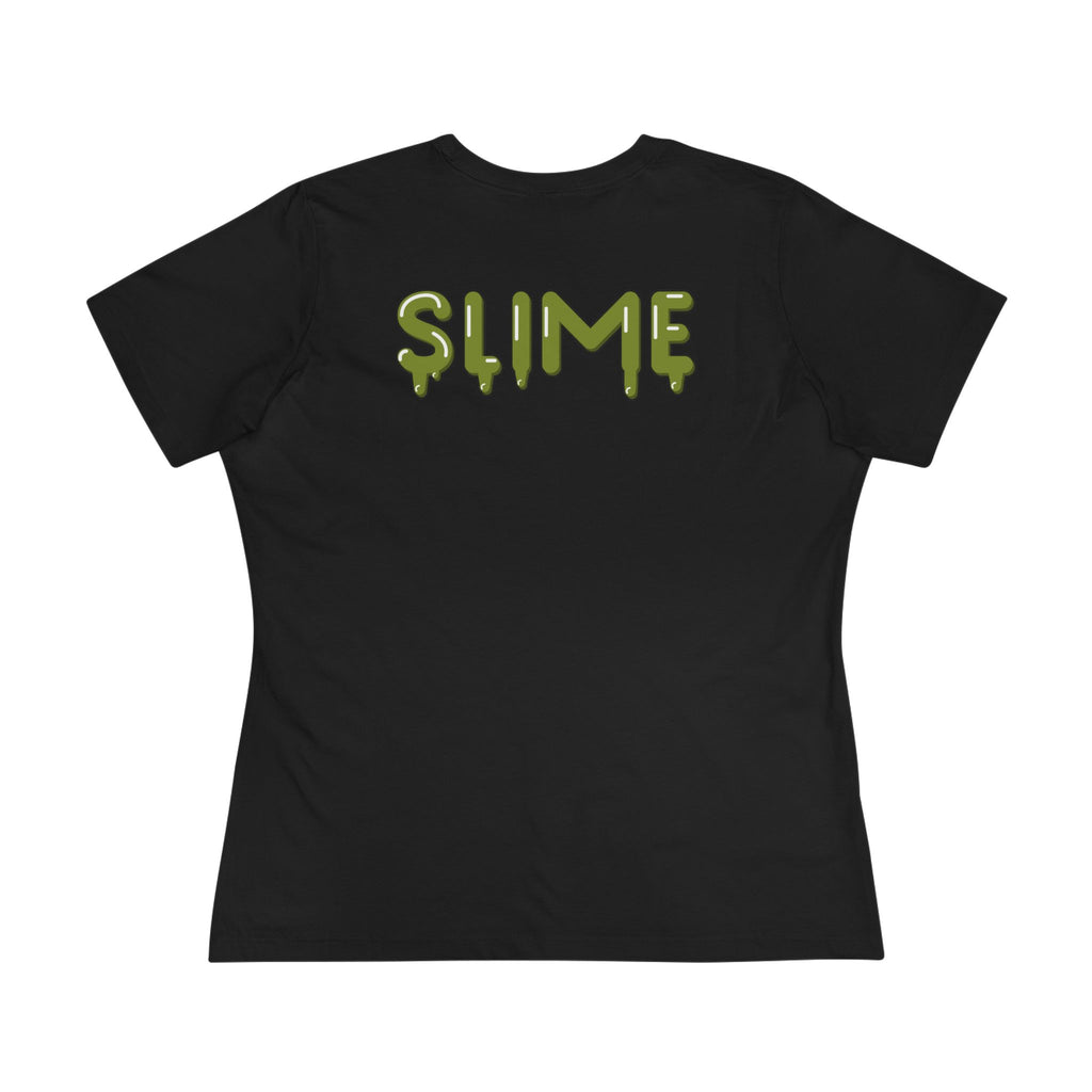 The Slime Shop Women's Tee — White / Olive Slime In 5