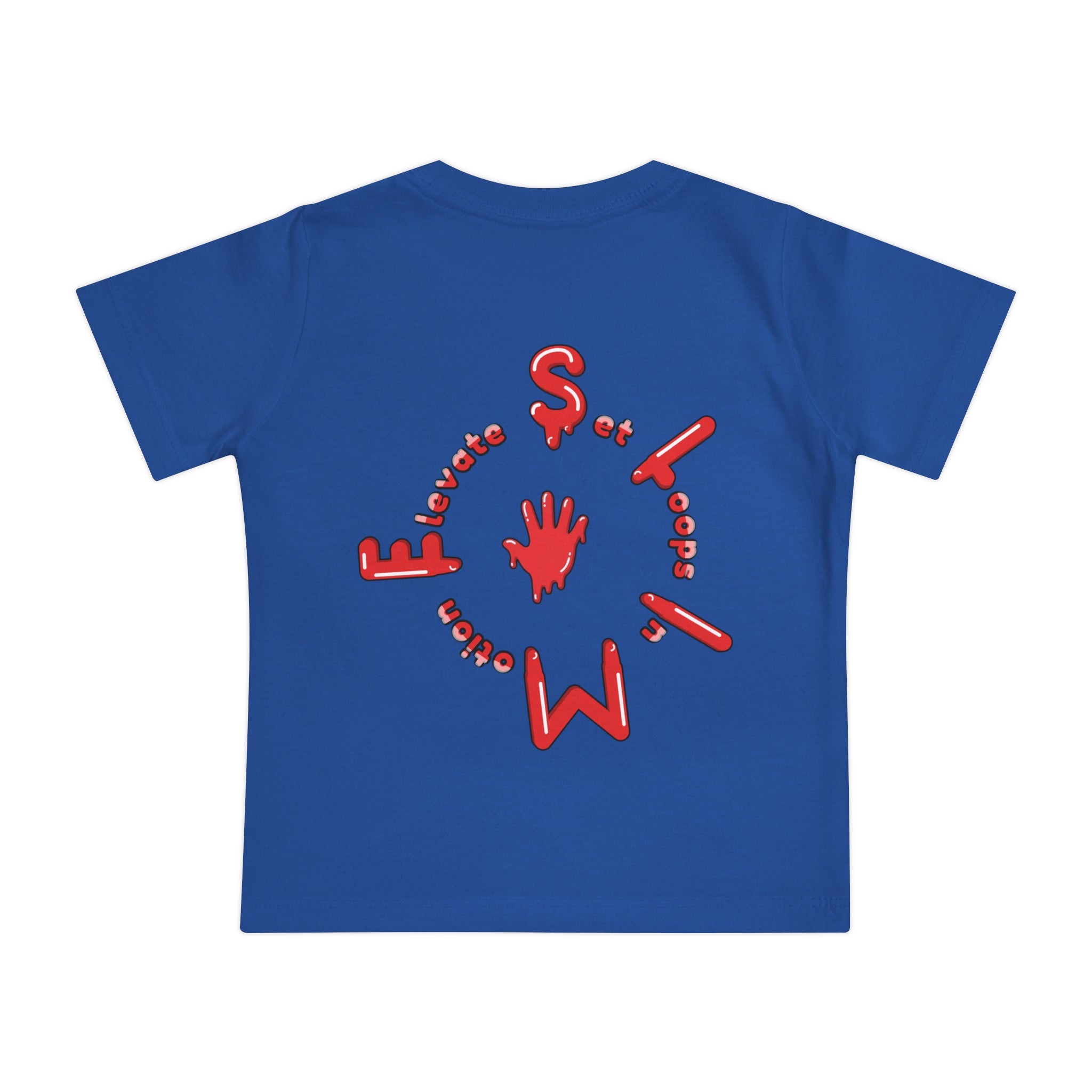 The Slime Shop Baby Tee — Royal Blue / Red Slime Sircle