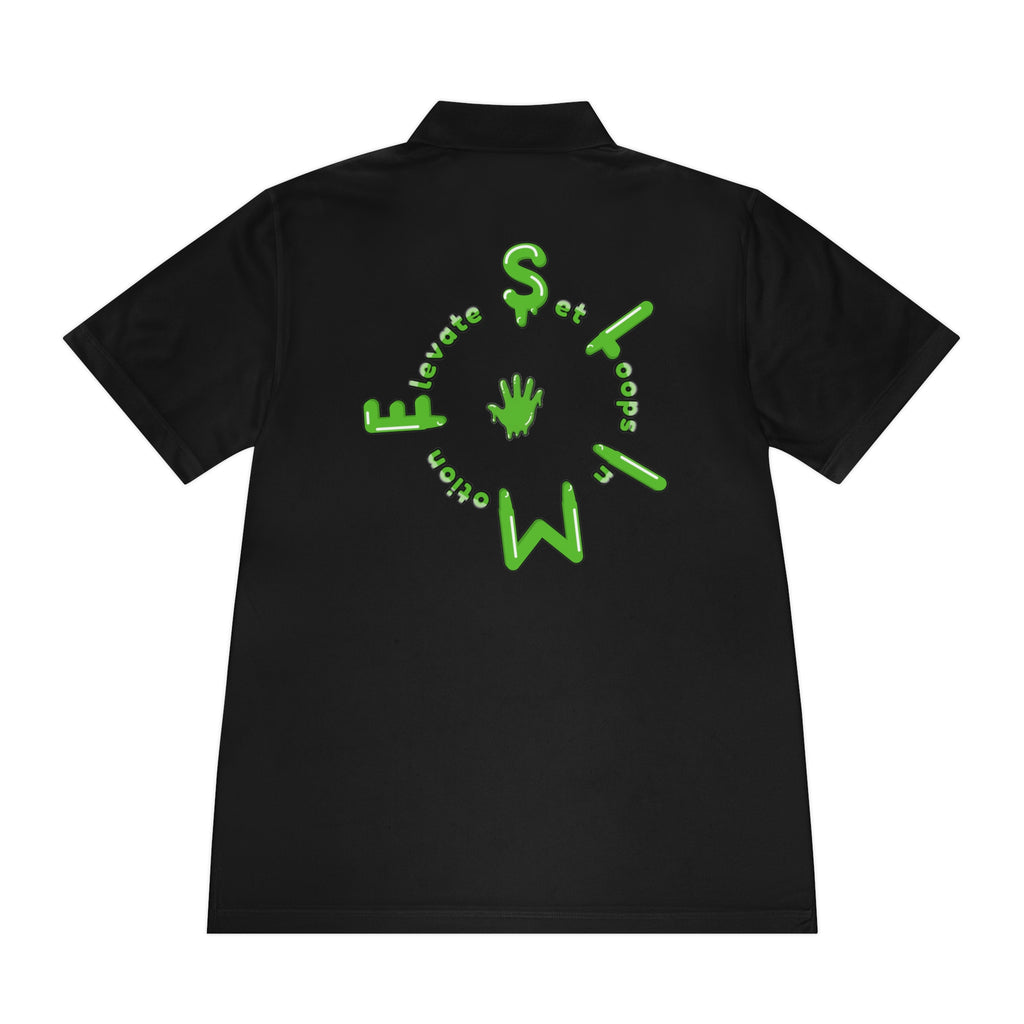 The Slime Shop Sport Polo — Black / Green Slime Sircle