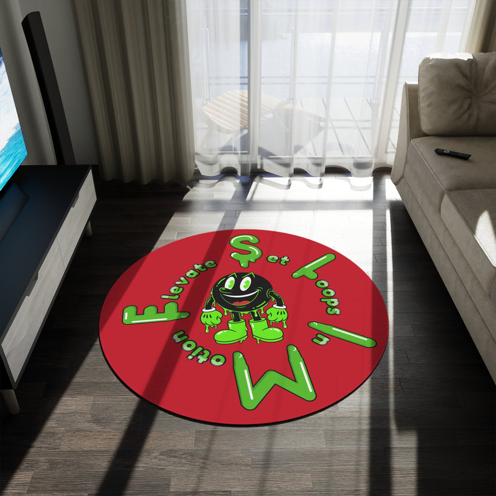 The Slime Shop Round Rug — Slimeman & Ring (Green) IV