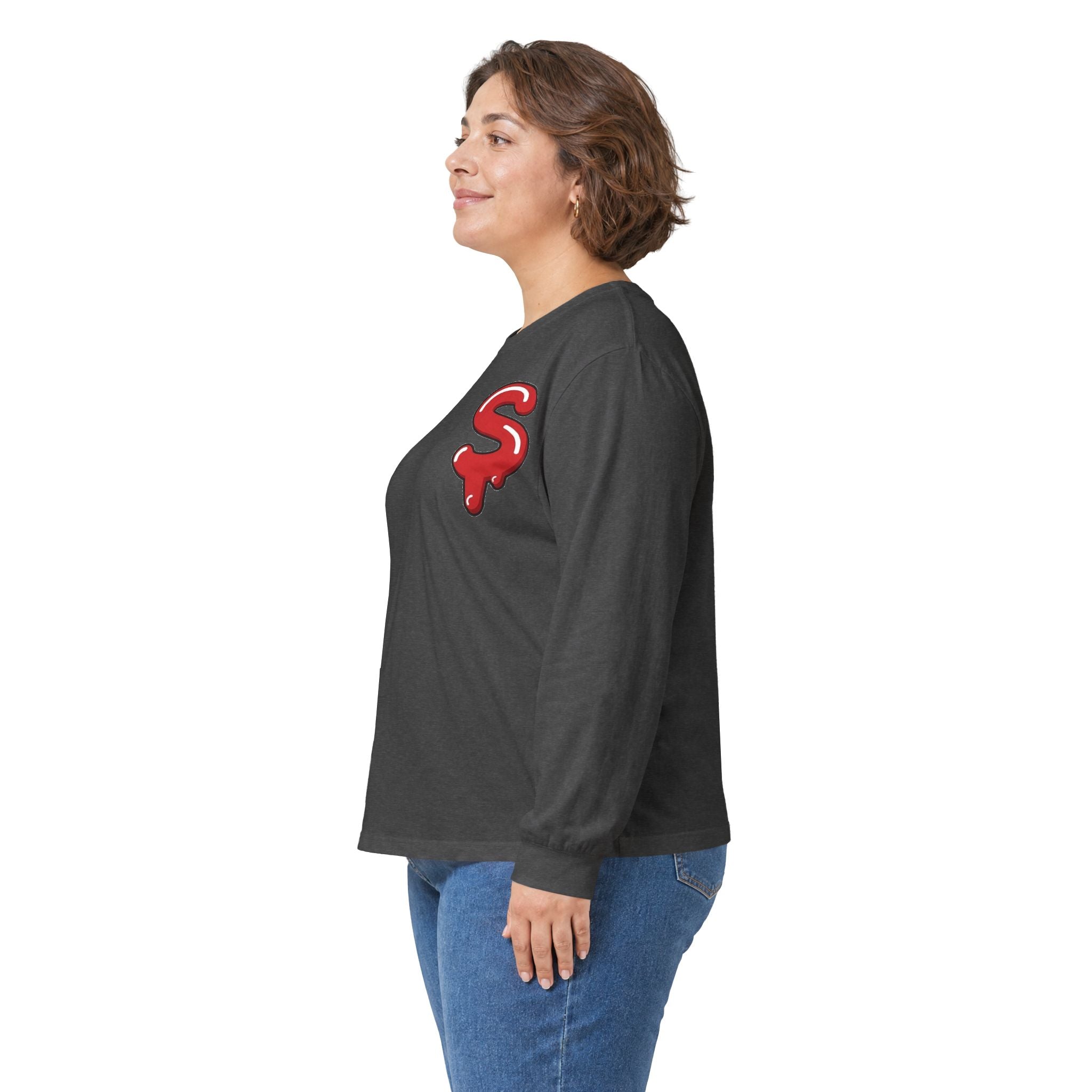 The Slime Shop Ultra Cotton Long-Sleeve Tee — Royal Blue / Red Slime Sircle