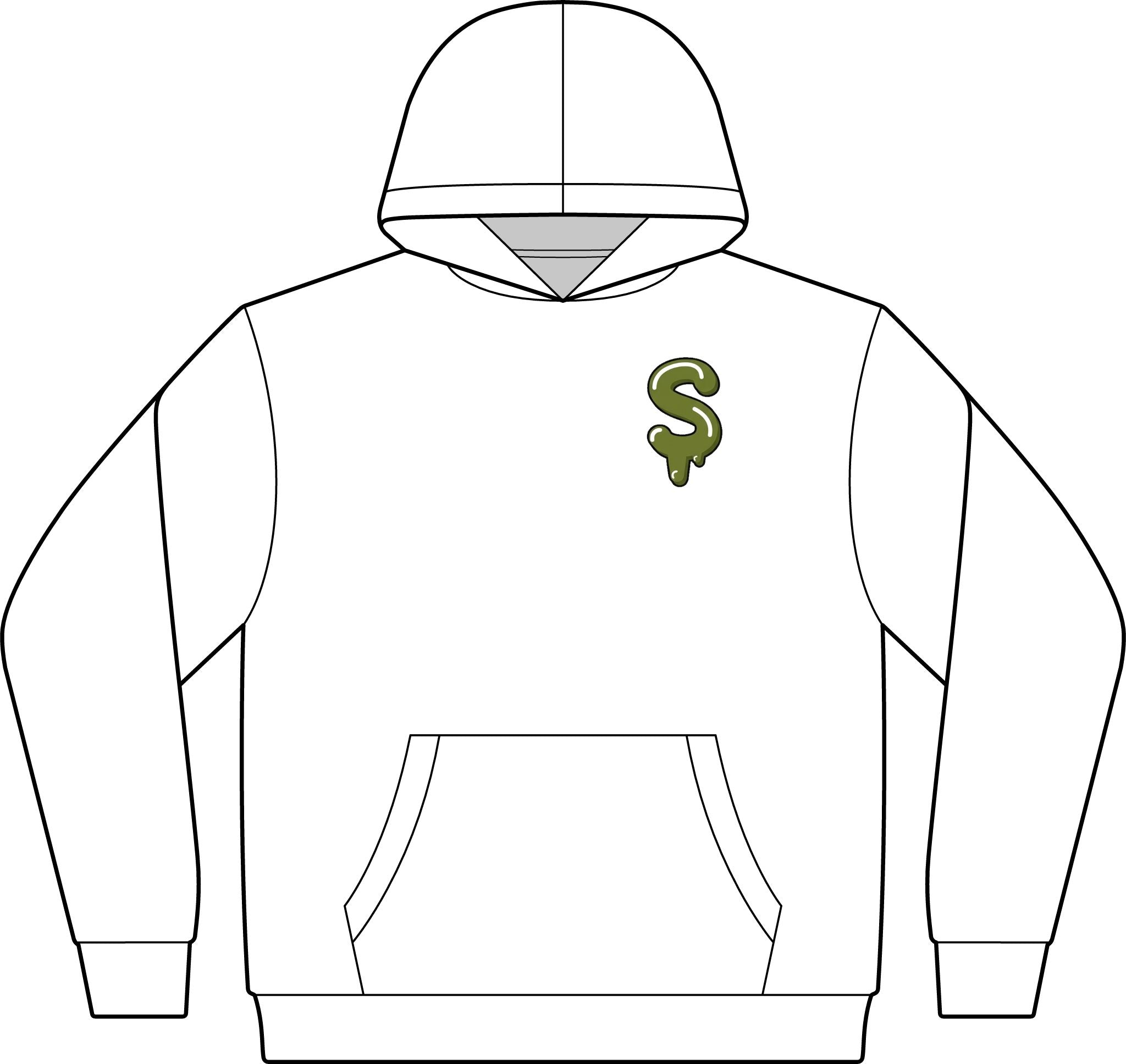 The Slime Shop Fleece Hoodie — White / Green Slime $