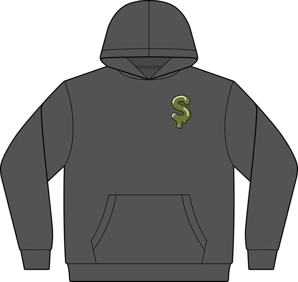 The Slime Shop Fleece Hoodie — White / Green Slime S