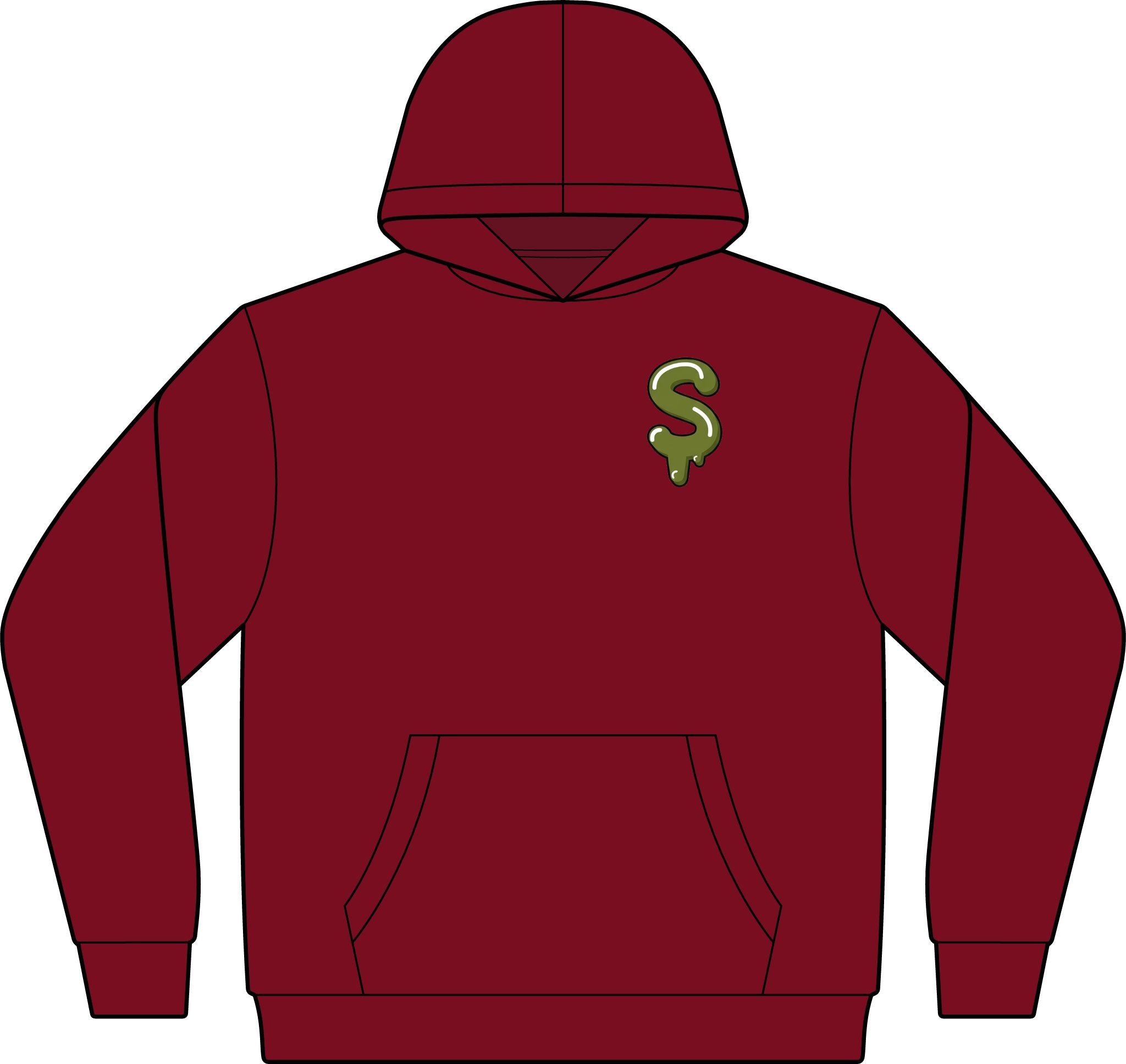 The Slime Shop Fleece Hoodie — White / Green Slime $