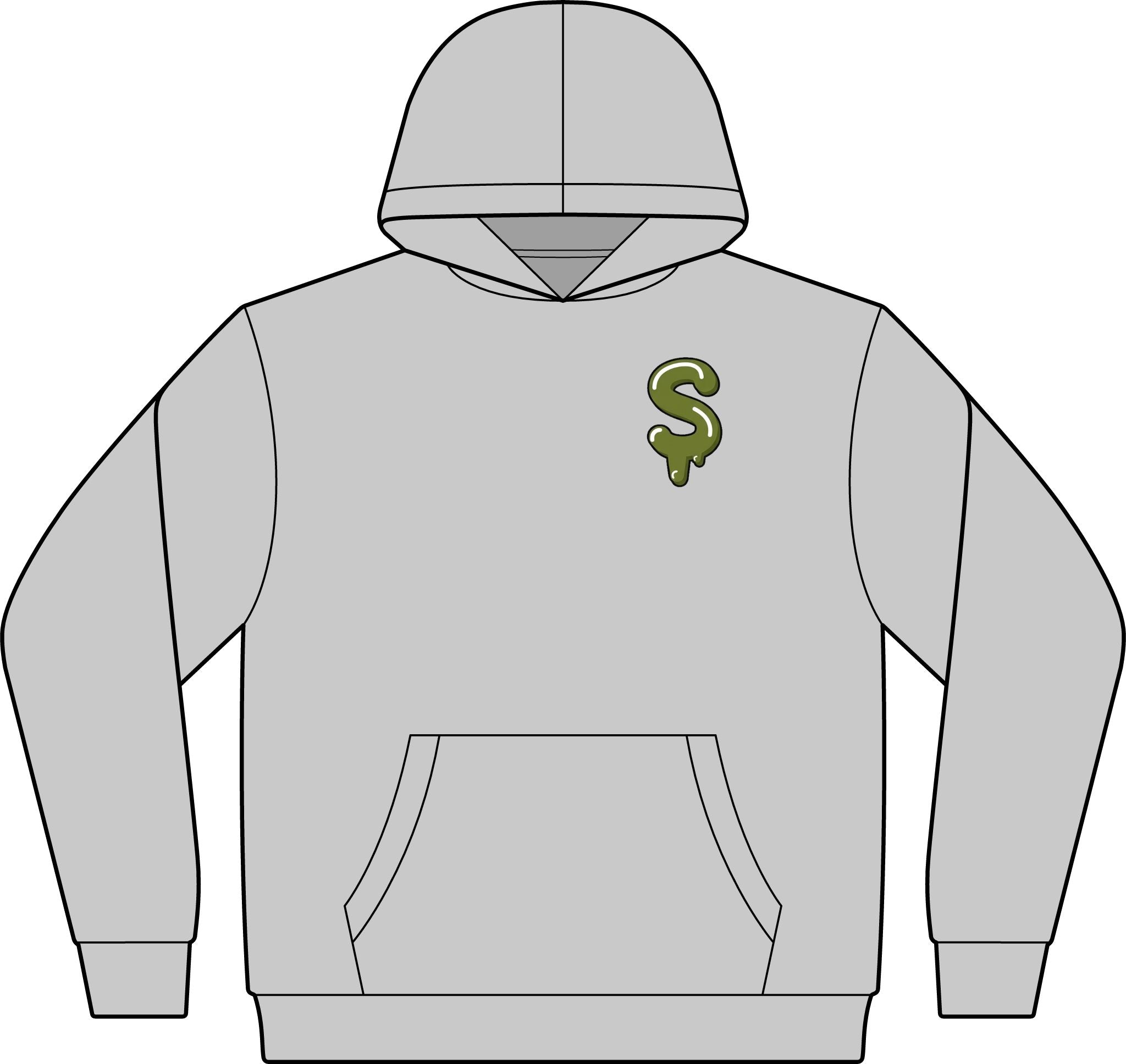 The Slime Shop Fleece Hoodie — White / Green Slime $