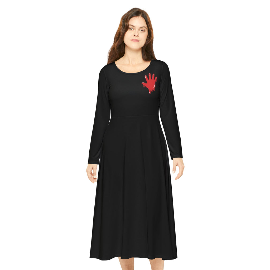 The Slime Shop Women's Long Sleeve Dance Dress — Black / Red Slime In 5 (hand)
