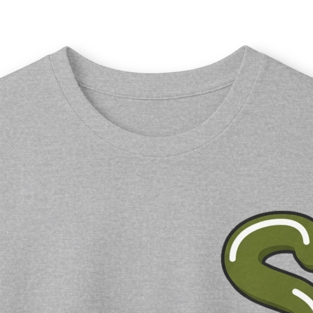 The Slime Shop Ultra Cotton Long-Sleeve Tee — Dark Heather / Olive Slime Sircle