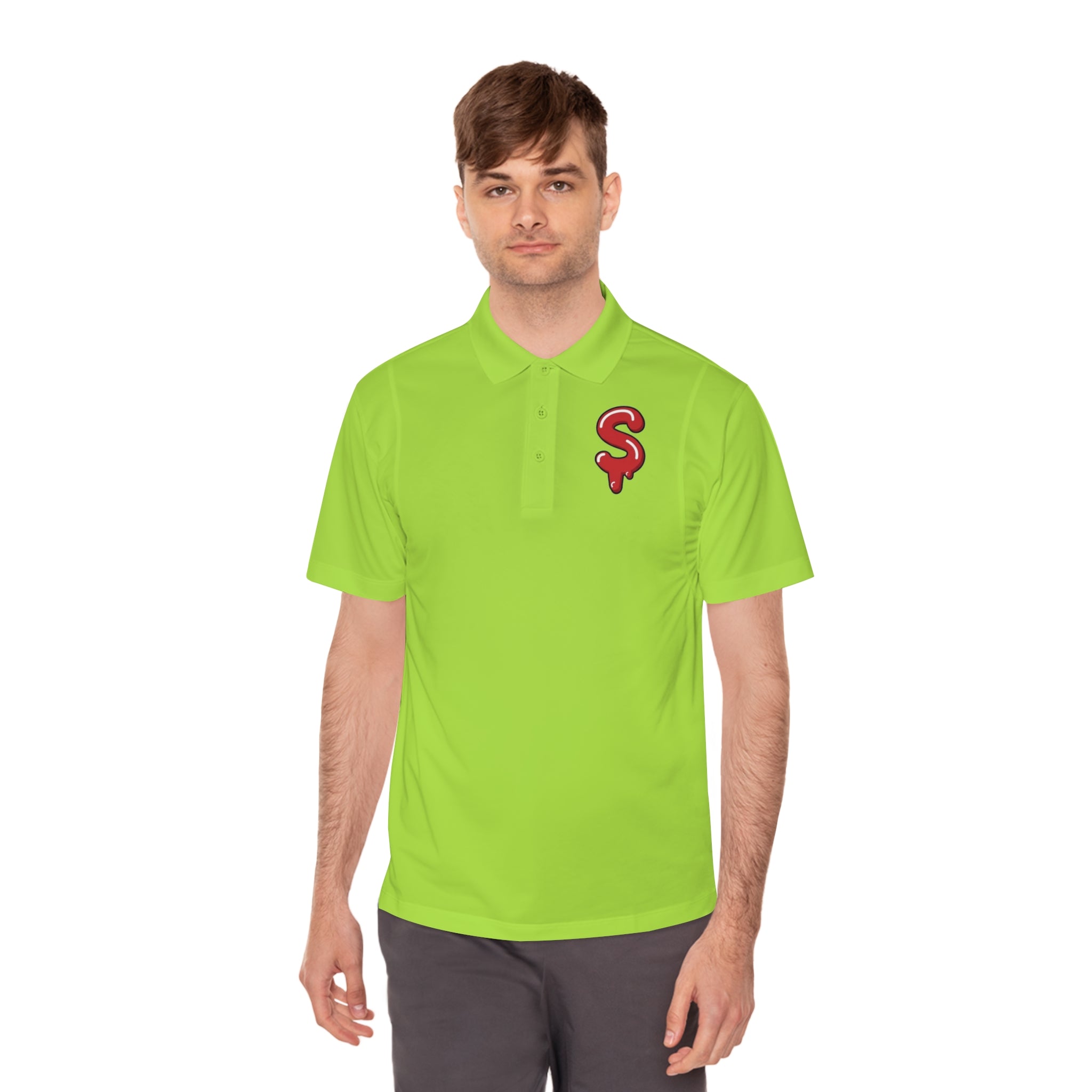 The Slime Shop Sport Polo — Grey / Red Slime Sircle