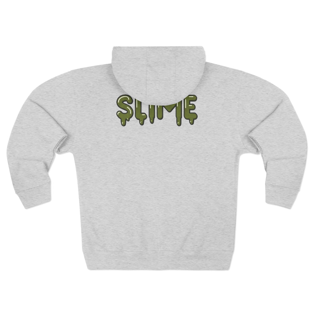The Slime Shop Zip Hoodie — Heather / Olive Slime-$