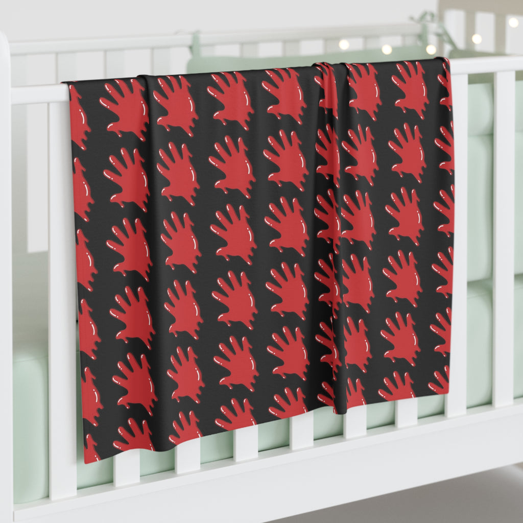 The Slime Shop Baby Swaddle Blanket — Black / Red Slime In 5