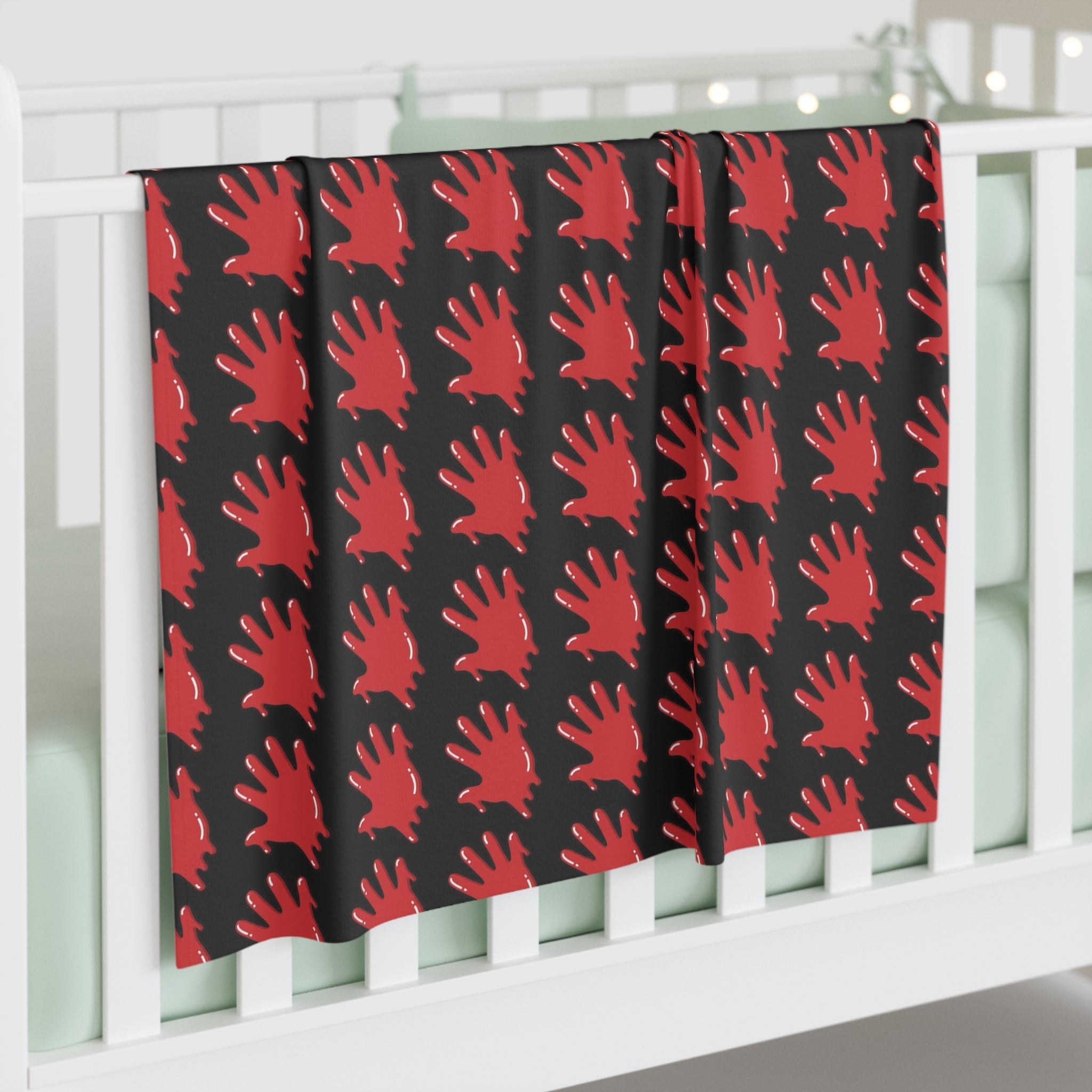 The Slime Shop Baby Swaddle Blanket — Black / Red Slime In 5