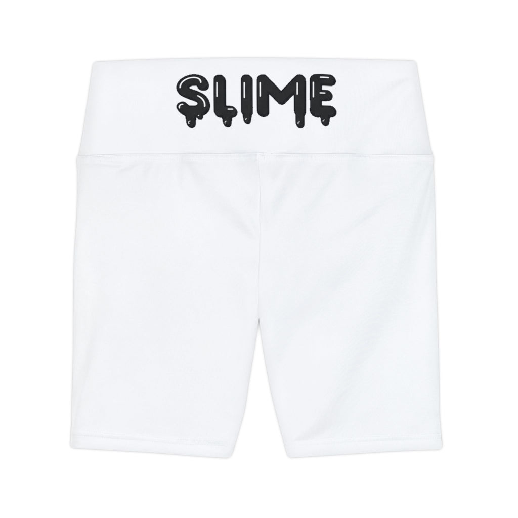 The Slime Shop Women's Workout Shorts — White / Black Slime In 5