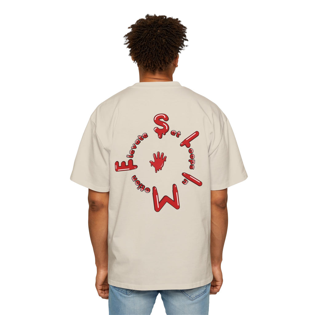 The Slime Shop Men's Heavy Oversized Tee — Black / Red Slime Sircle
