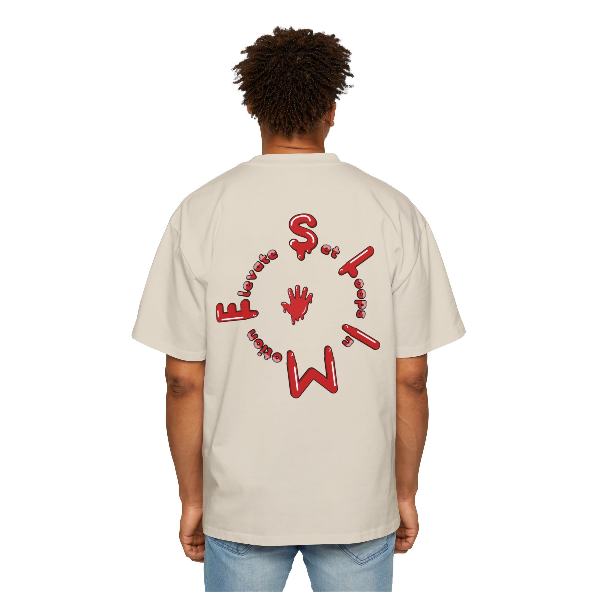 The Slime Shop Men's Heavy Oversized Tee — Black / Red Slime Sircle