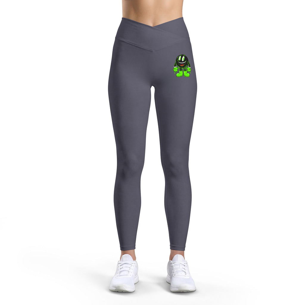 The Slime Shop Women's Luxe Leggings — Black / Green Slimeman Gzzz