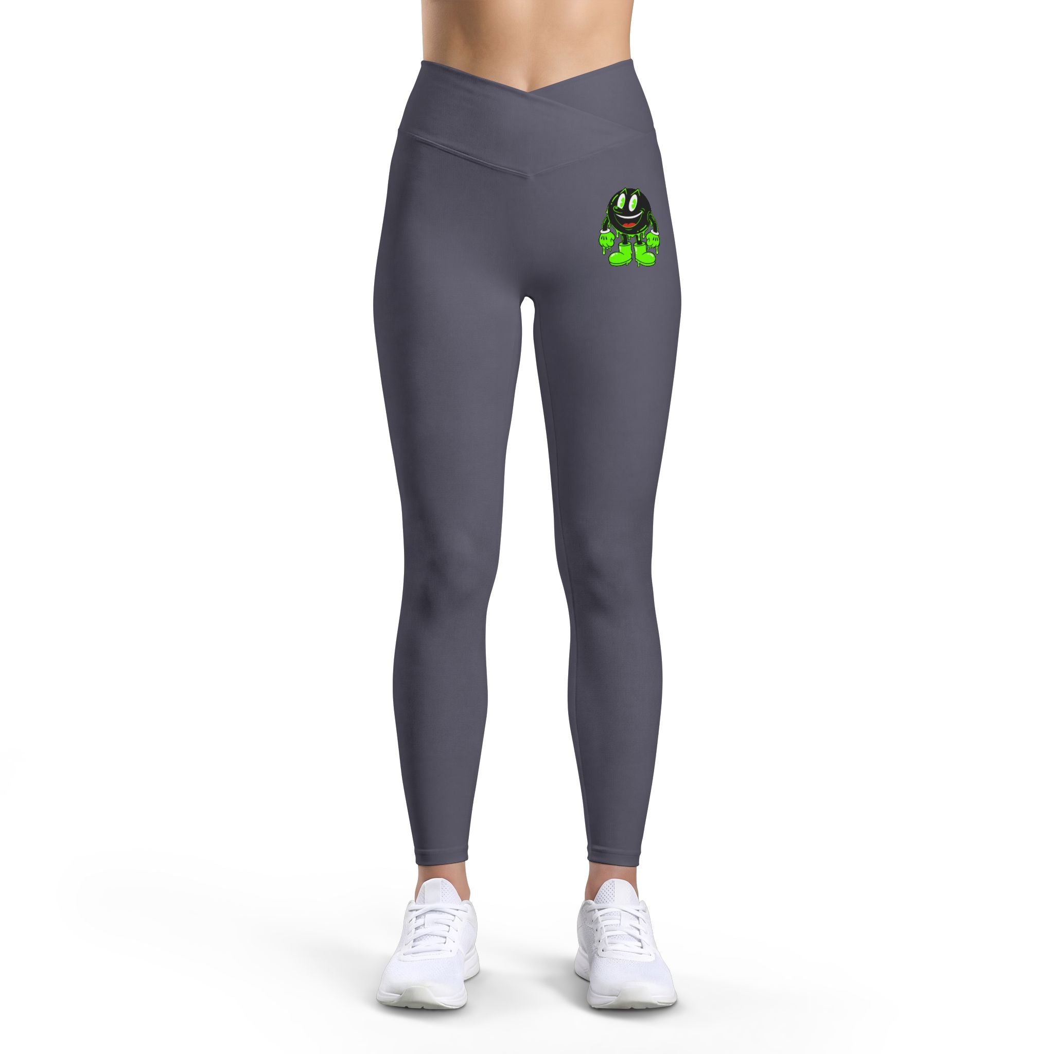 The Slime Shop Women's Luxe Leggings — Black / Green Slimeman Gzzz