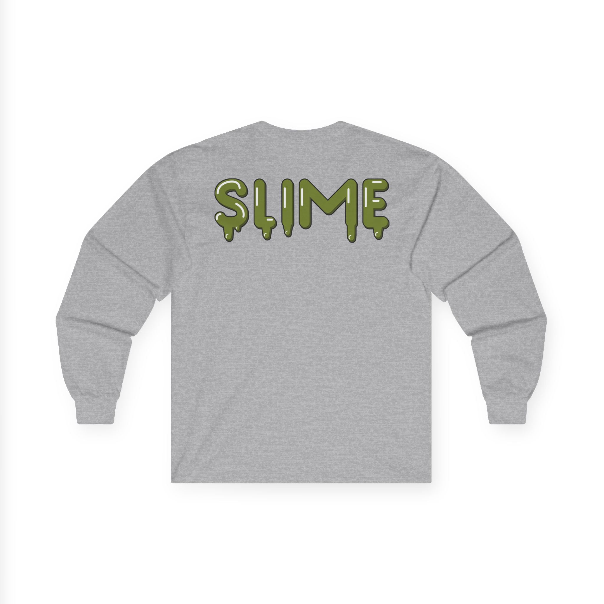 The Slime Shop Ultra Cotton Long-Sleeve — White / Olive Slime-$