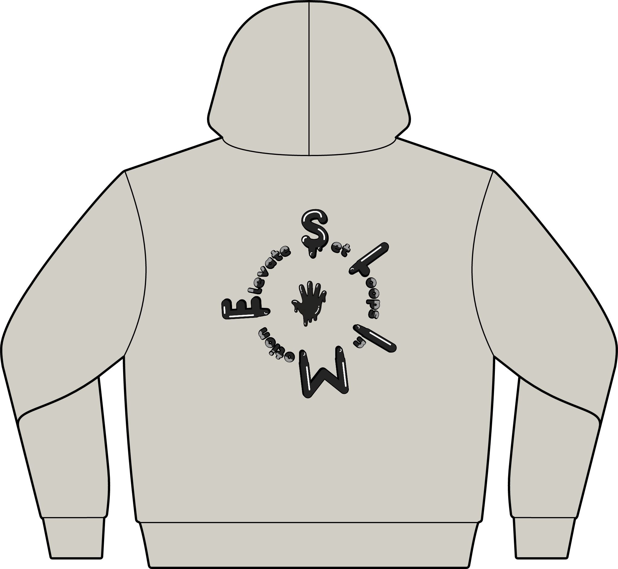The Slime Shop Full-Zip Hoodie — Grey / Black Slime Sircle