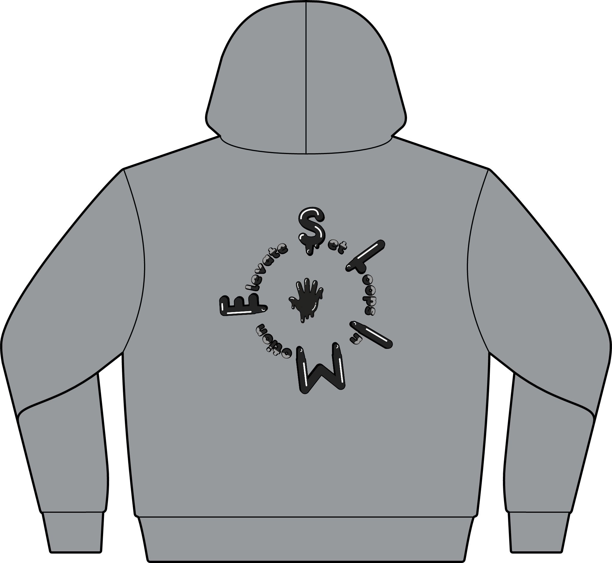The Slime Shop Full-Zip Hoodie — Grey / Black Slime Sircle