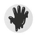 The Slime Shop Round Rug — Slime Hand (Black)