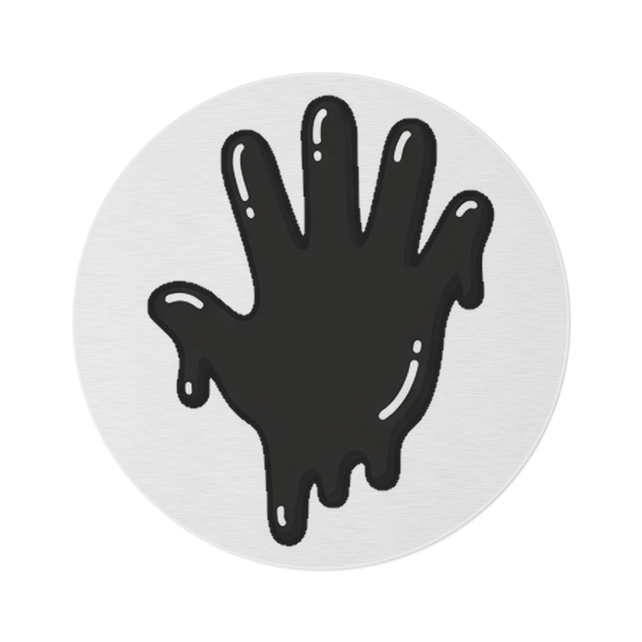 The Slime Shop Round Rug — Slime Hand (Black) II