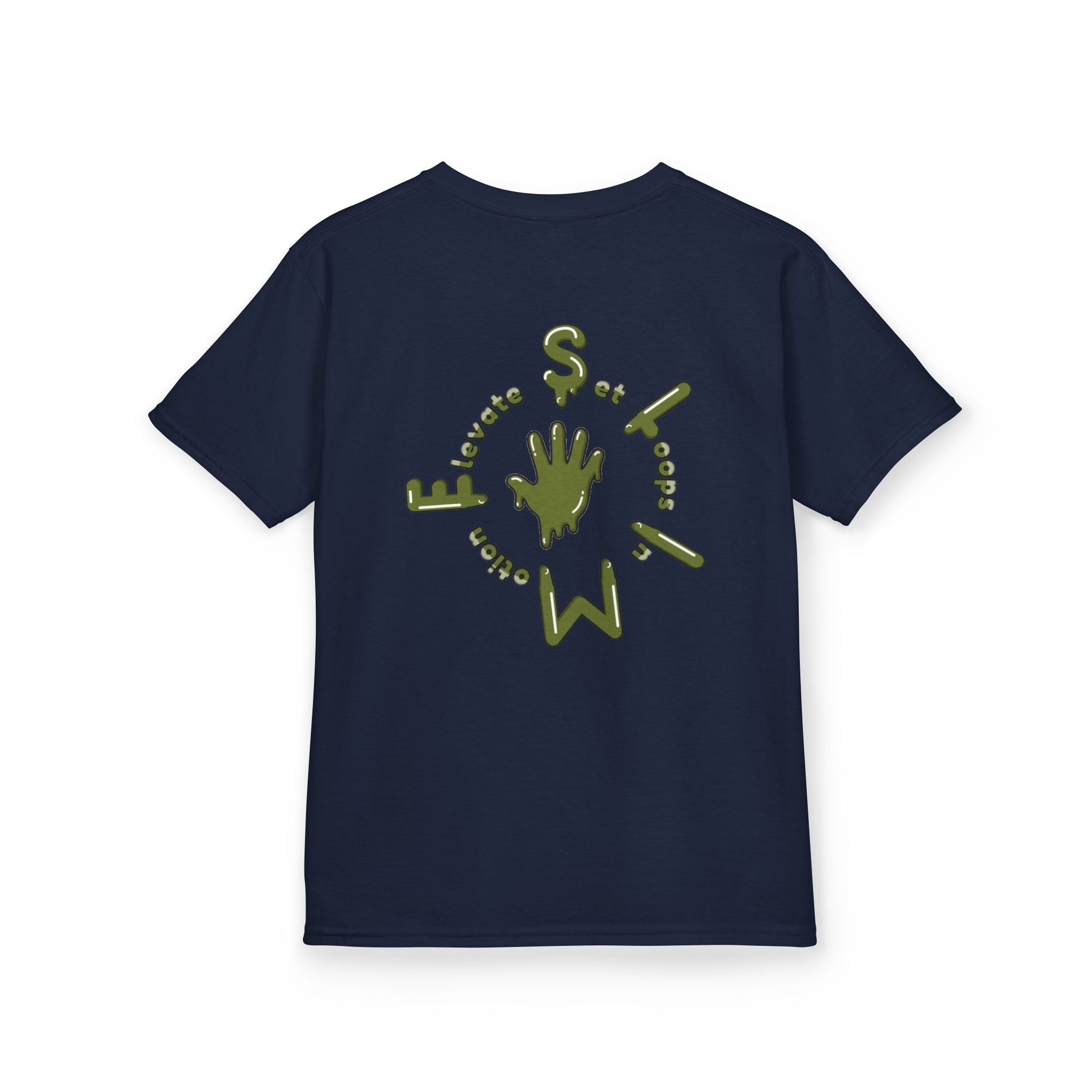 The Slime Shop Kids Heavy Cotton Tee — White / Military Green Slime $