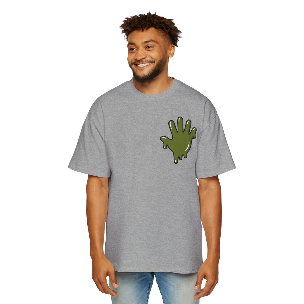 The Slime Shop Men's Oversized Tee — White / Olive SLIME