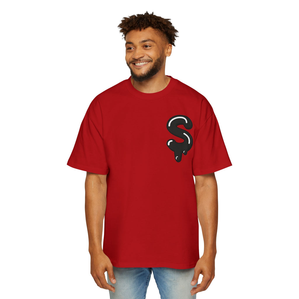 The Slime Shop Men's Heavy Oversized Tee — White / Black Slime Sircle