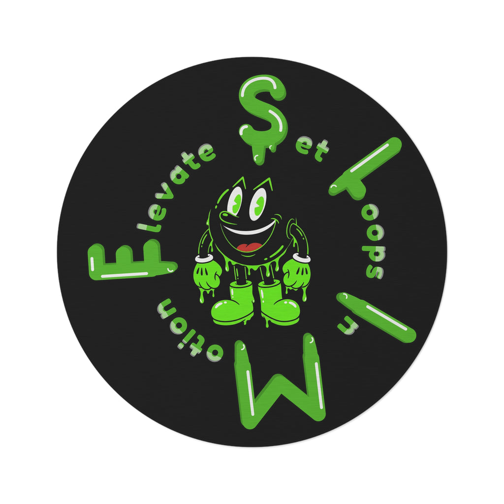 The Slime Shop Round Rug — Slimeman & Ring (Green) II